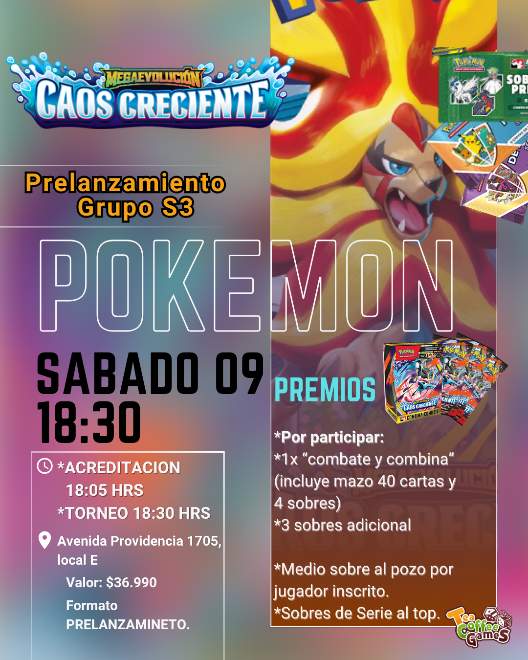 Prelanzamiento Caos Creciente Sabado 09 de Mayo (elige entre los tres horarios)