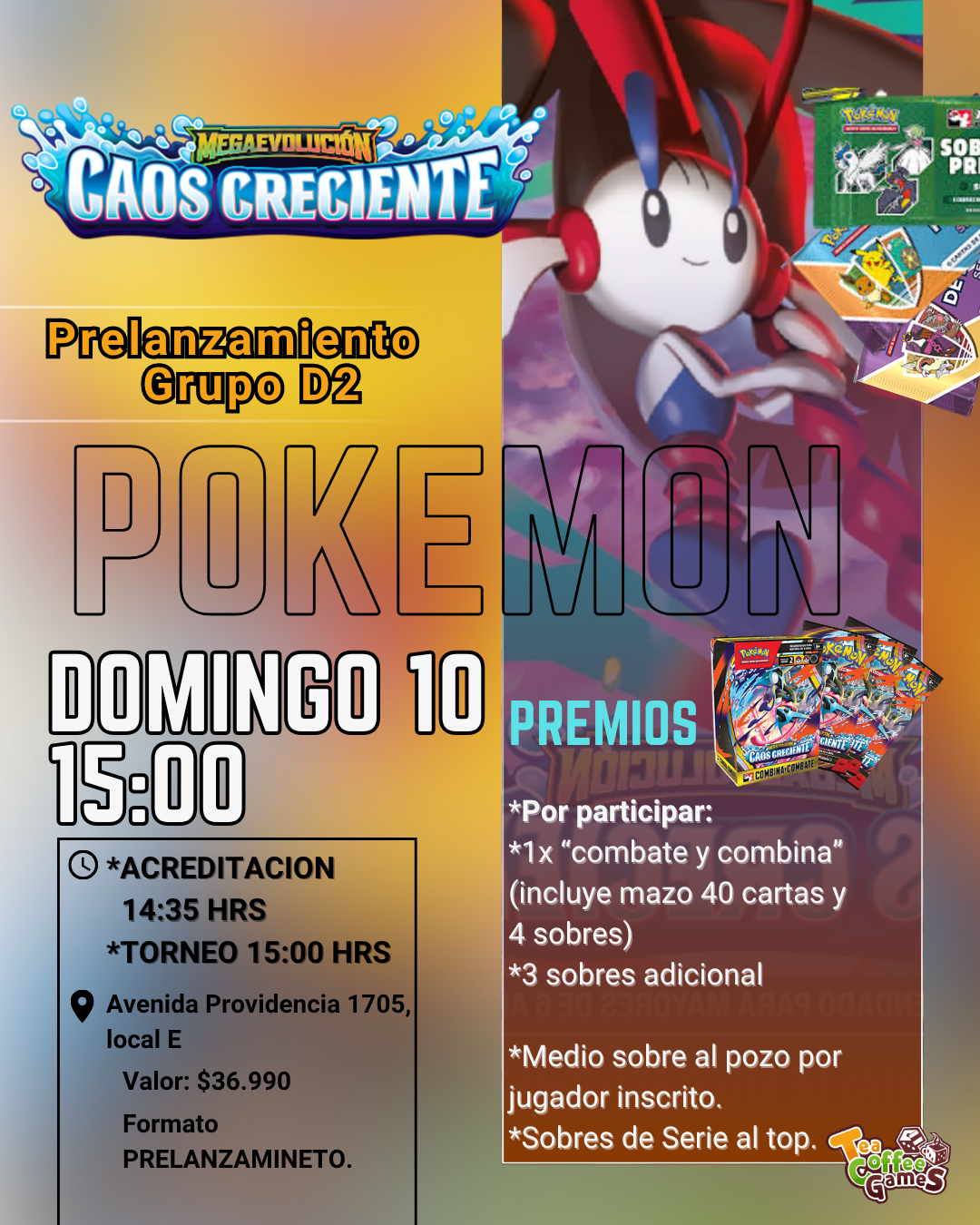 Prelanzamiento Caos Creciente Domingo 10 de Mayo (elige entre los dos horarios)