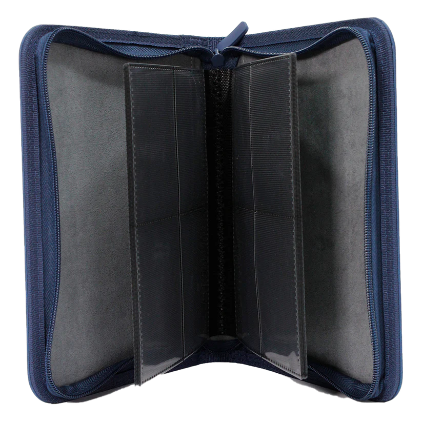 Carpeta de Cuero Azul + Cierre Topdeck 4 Bolsillos