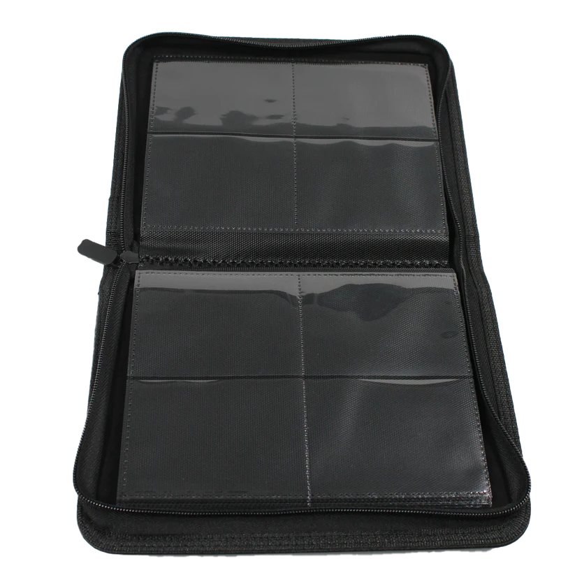 Carpeta de Cuero Negro + Cierre Topdeck 4 Bolsillos