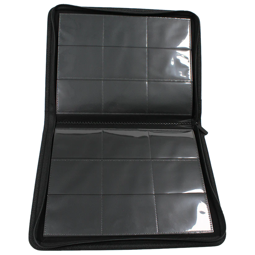 Carpeta de Cuero Negro + Cierre Topdeck 9 Bolsillos