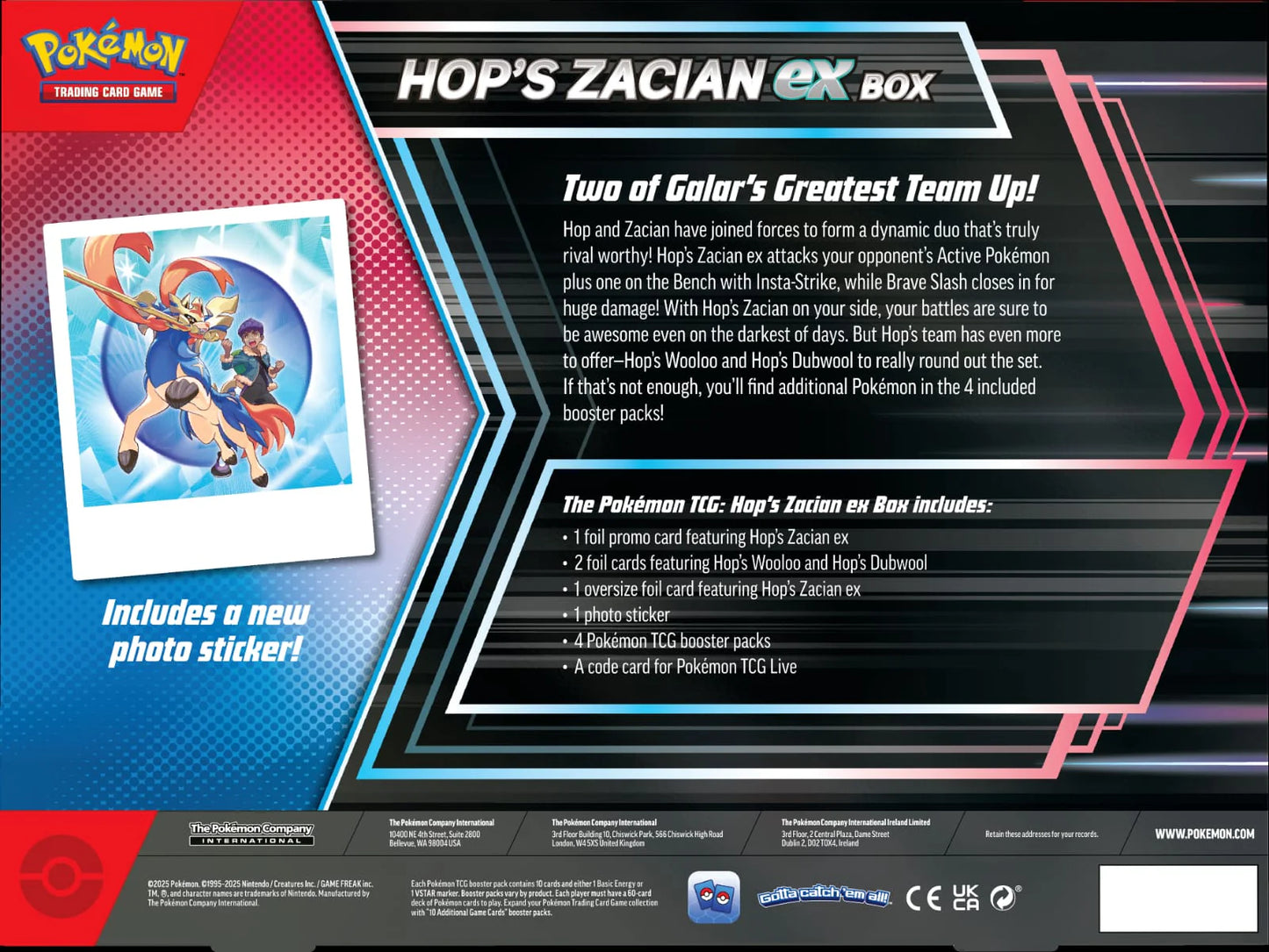 Hop’s Zacian ex Box - (INGLES)