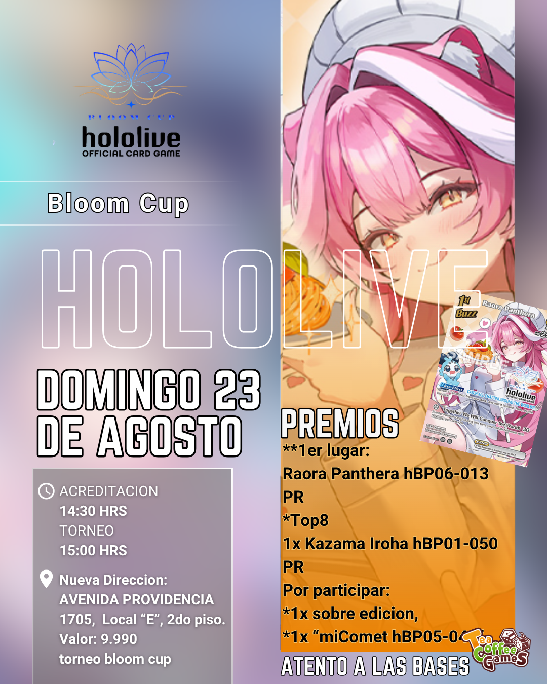 Cupo Bloom Cup (leer bases) 23 de agosto