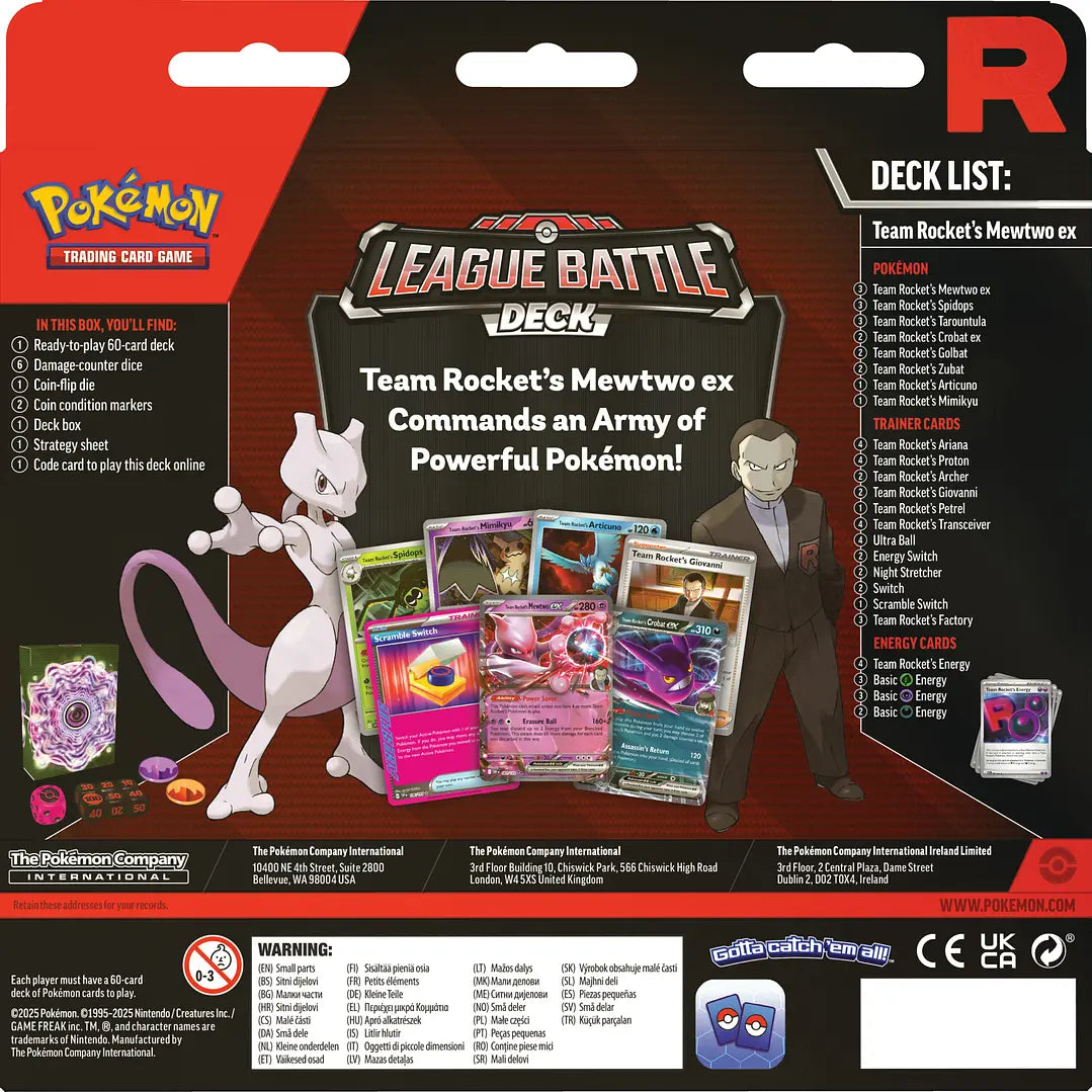 Deck League Battle Deck English - Team Rocket's Mewtwo ex (ingles)