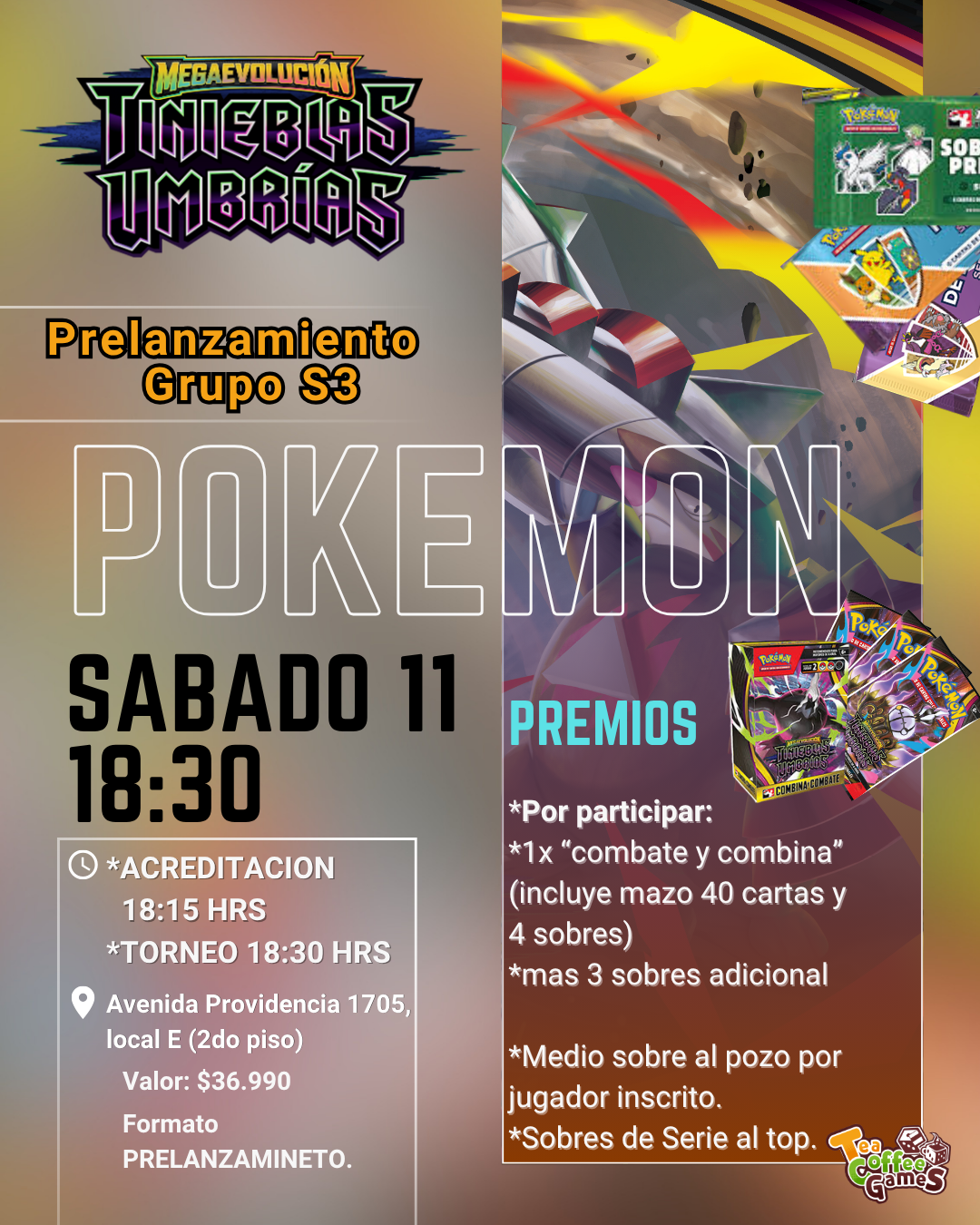 Prelanzamiento Tinieblas Umbrias Sabado 11 de Julio (elige entre los tres horarios)