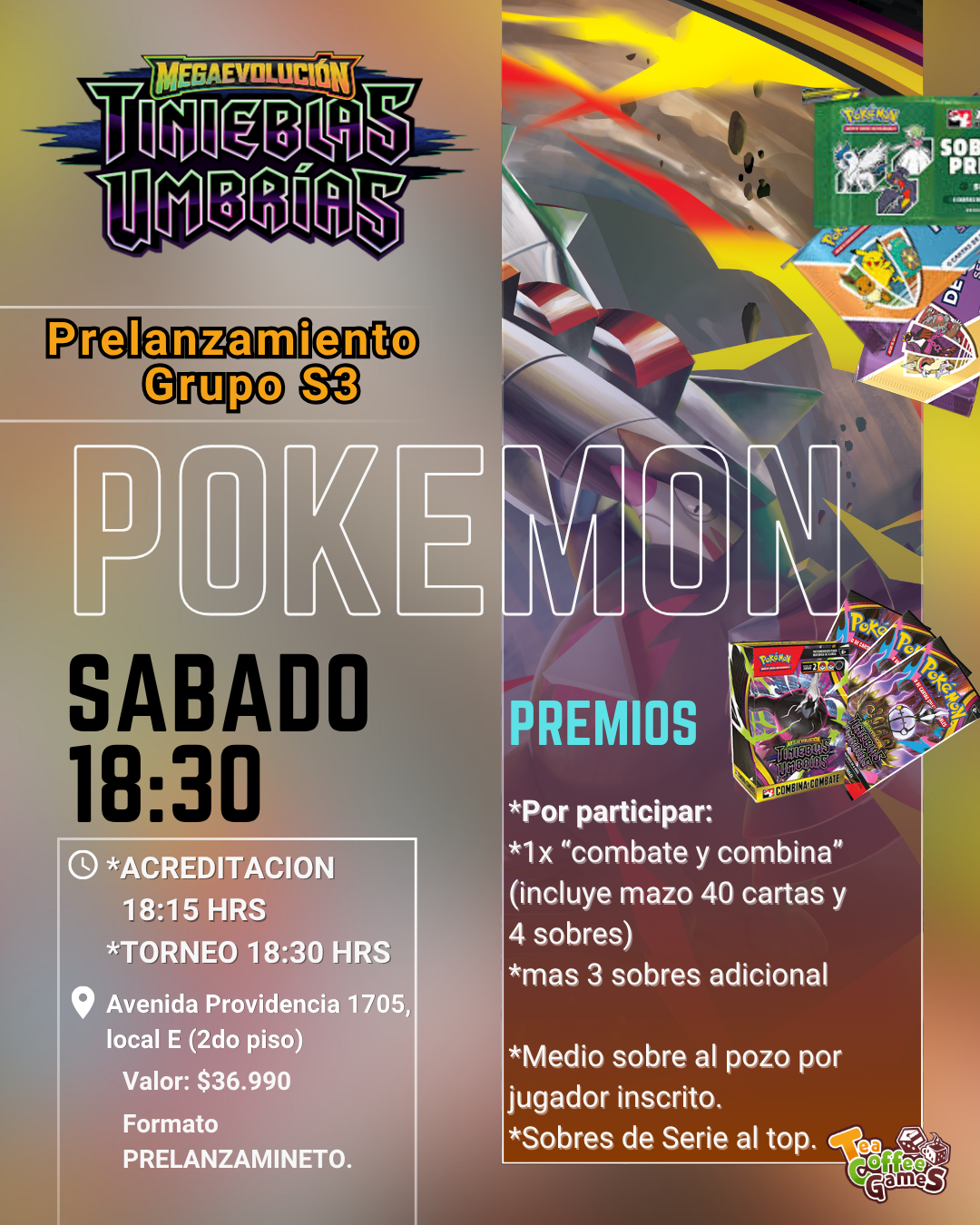 Prelanzamiento Tinieblas Umbrias Sabado 04 de Julio (elige entre los tres horarios)