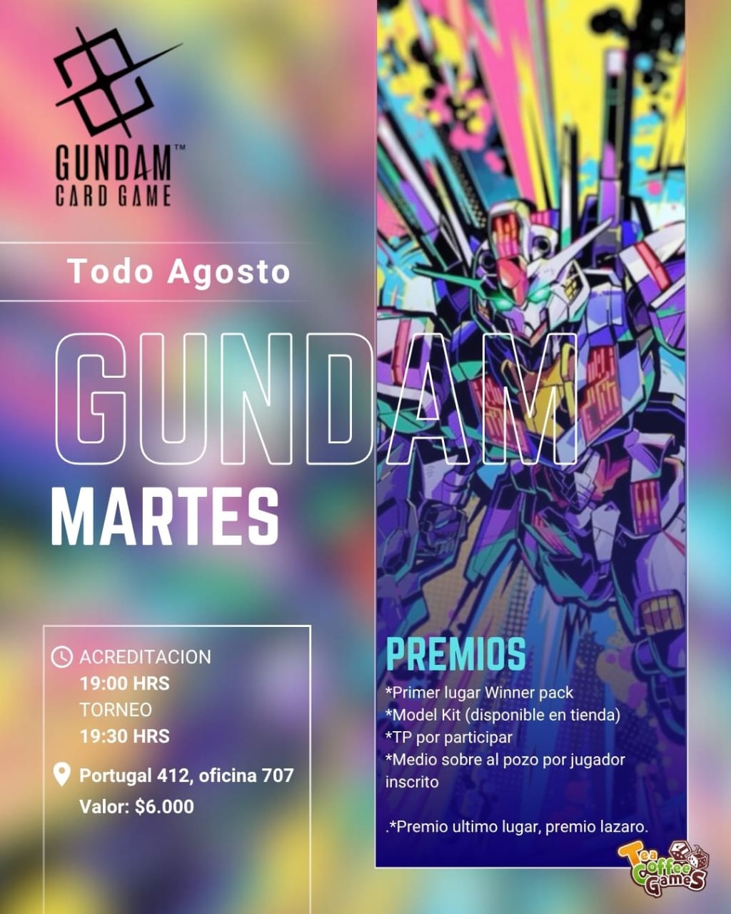 Cupo Torneficha Gundam Martes 26 de agosto Store Tournament