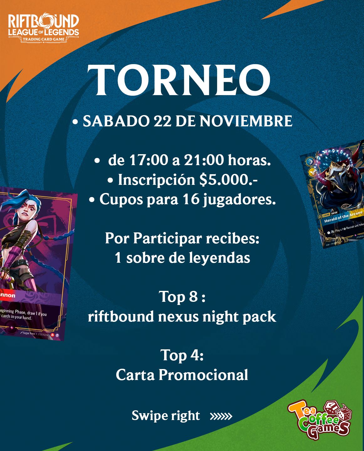 TorneFicha Riftbound sábado 22 de Nov
