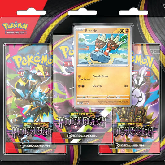 PREVENTA Pokémon TCG: Mega Evolution – Pitch Black 3-Pack Blister (Inglés)