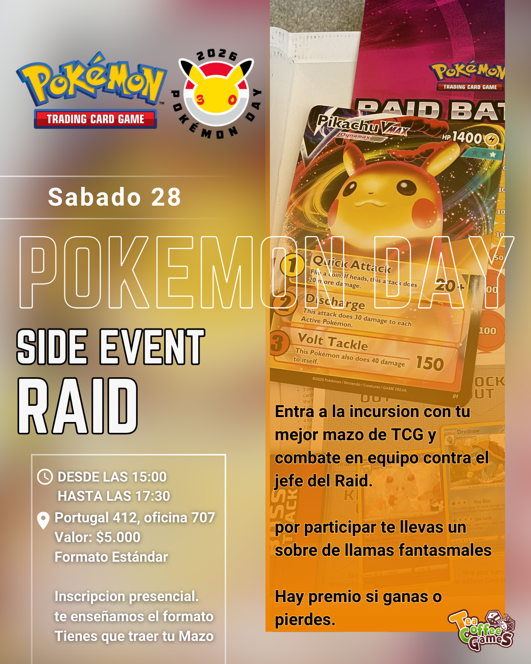 Cupo Torneo Raid Battle Side event Pokemon Day (Sabado 28)
