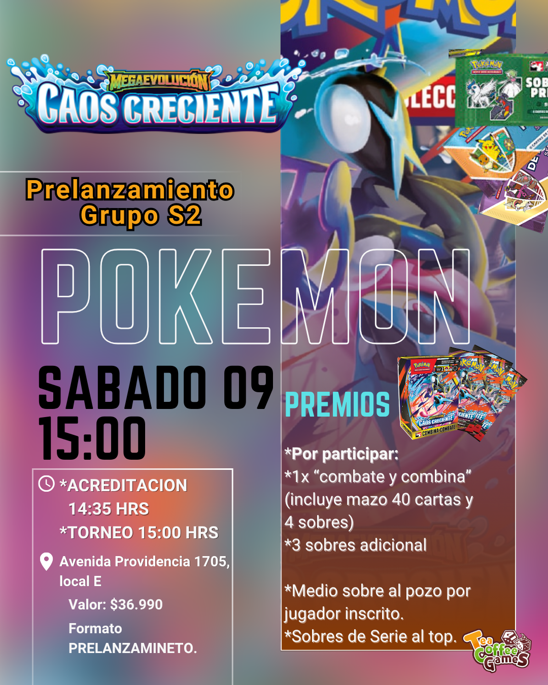Prelanzamiento Caos Creciente Sabado 09 de Mayo (elige entre los tres horarios)