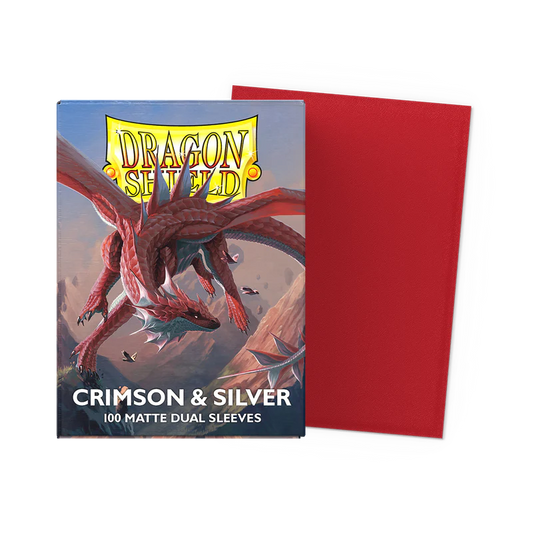 Dragon Shield: Crimson & Silver - Matte Dual Sleeves