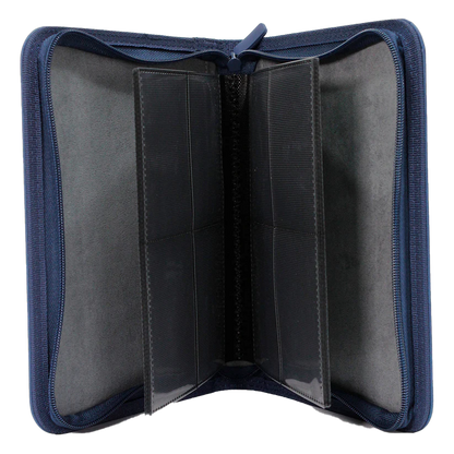 Carpeta de Cuero Azul + Cierre Topdeck 4 Bolsillos