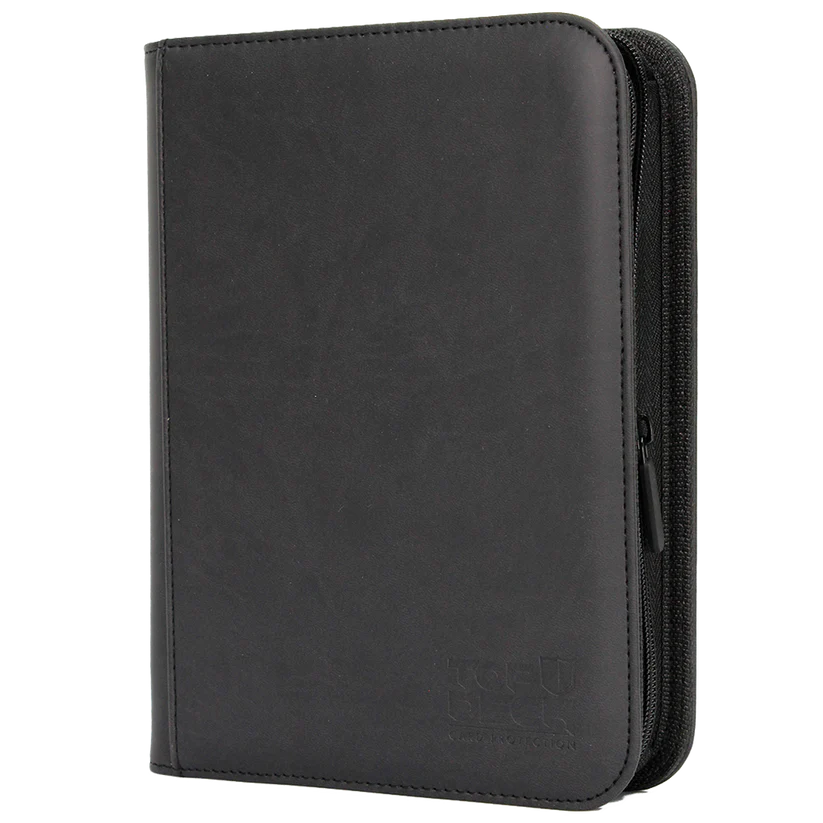 Carpeta de Cuero Negro + Cierre Topdeck 4 Bolsillos