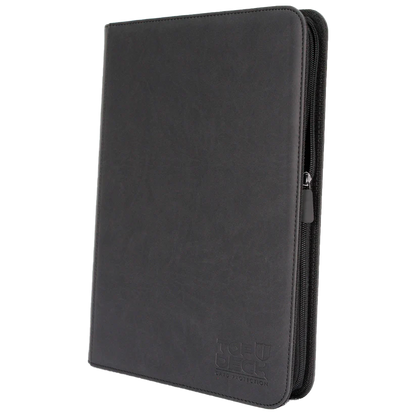 Carpeta de Cuero Negro + Cierre Topdeck 9 Bolsillos