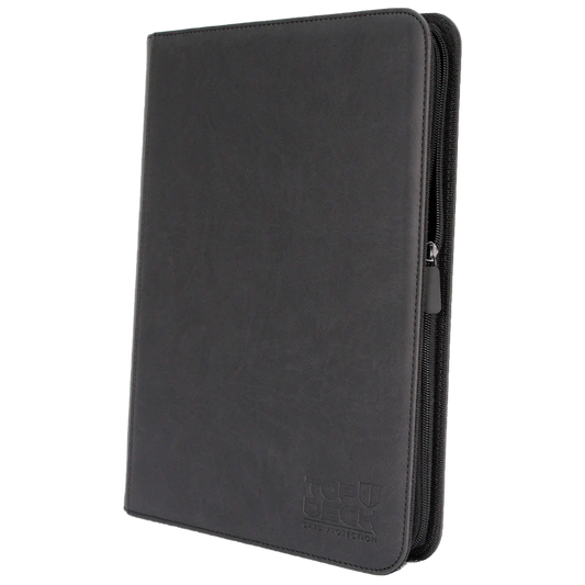 Carpeta de Cuero Negro + Cierre Topdeck 9 Bolsillos