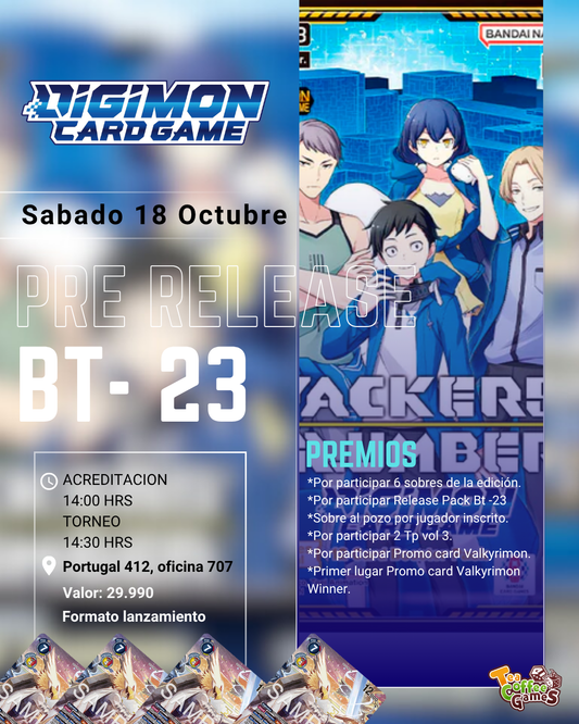 Cupo Torneo pre release HACKERS’ SLUMBER [BT-23]