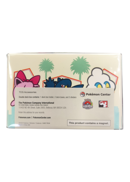 Pokemon Center Double Deck Box Meowth & Chespin Anaheim 2025