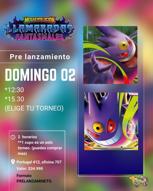 Prelanzamiento LLAMARADAS FANTASMALES Domingo 02 de noviembre (elige entre los dos horarios)