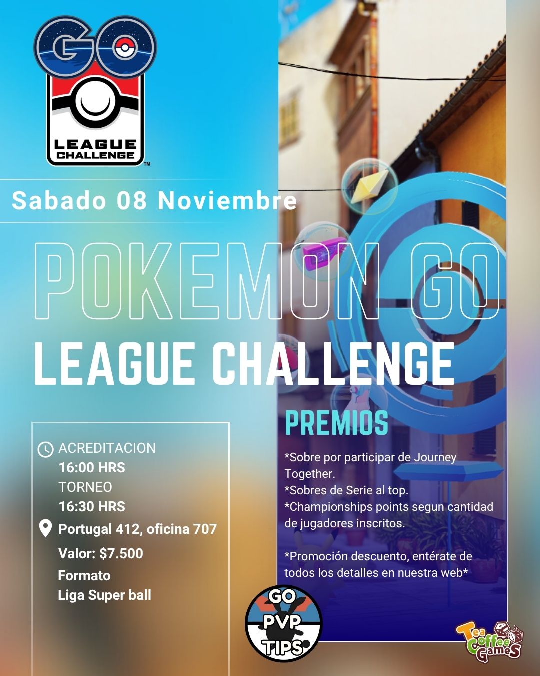 Cupo League Challenge POKEMON GO Sabado 08 de Noviembre (Posibilidad de descuento)