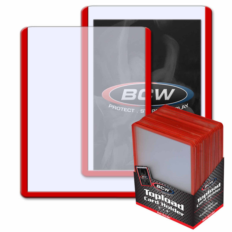 3x4 TopLoad Card Holder Red Border