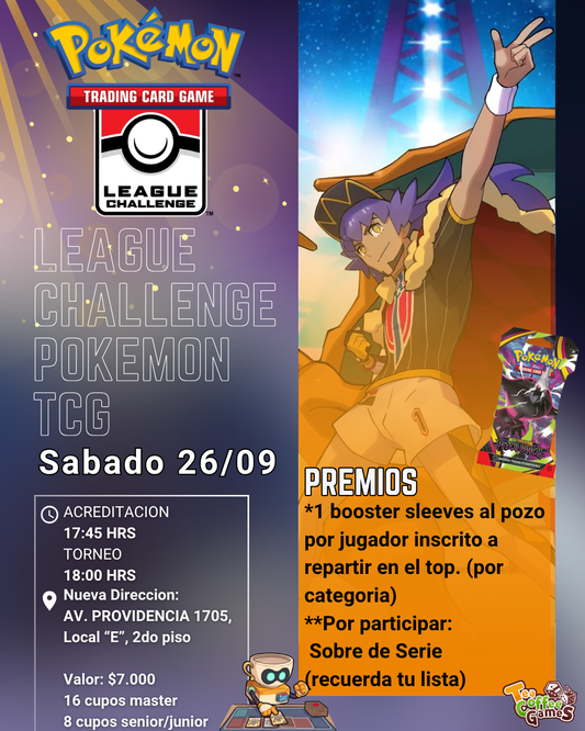 Cupo LEAGUE CHALLENGE Pokémon TCG SEPTIEMBRE (leer bases)
