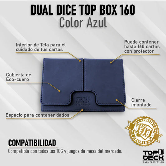 Portamazos Premium TOPDECK Dual Dice 160 color Azul