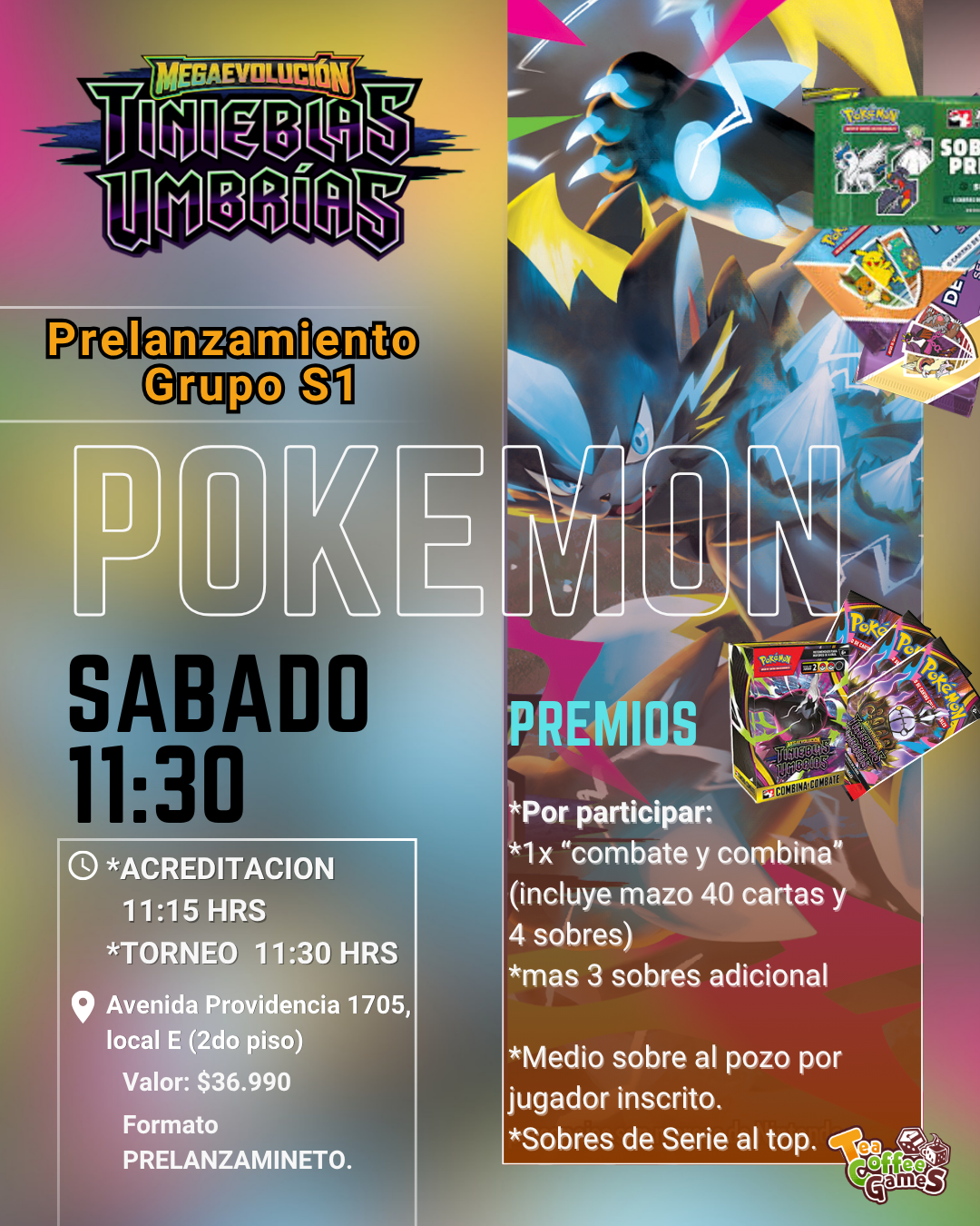 Prelanzamiento Tinieblas Umbrias Sabado 04 de Julio (elige entre los tres horarios)