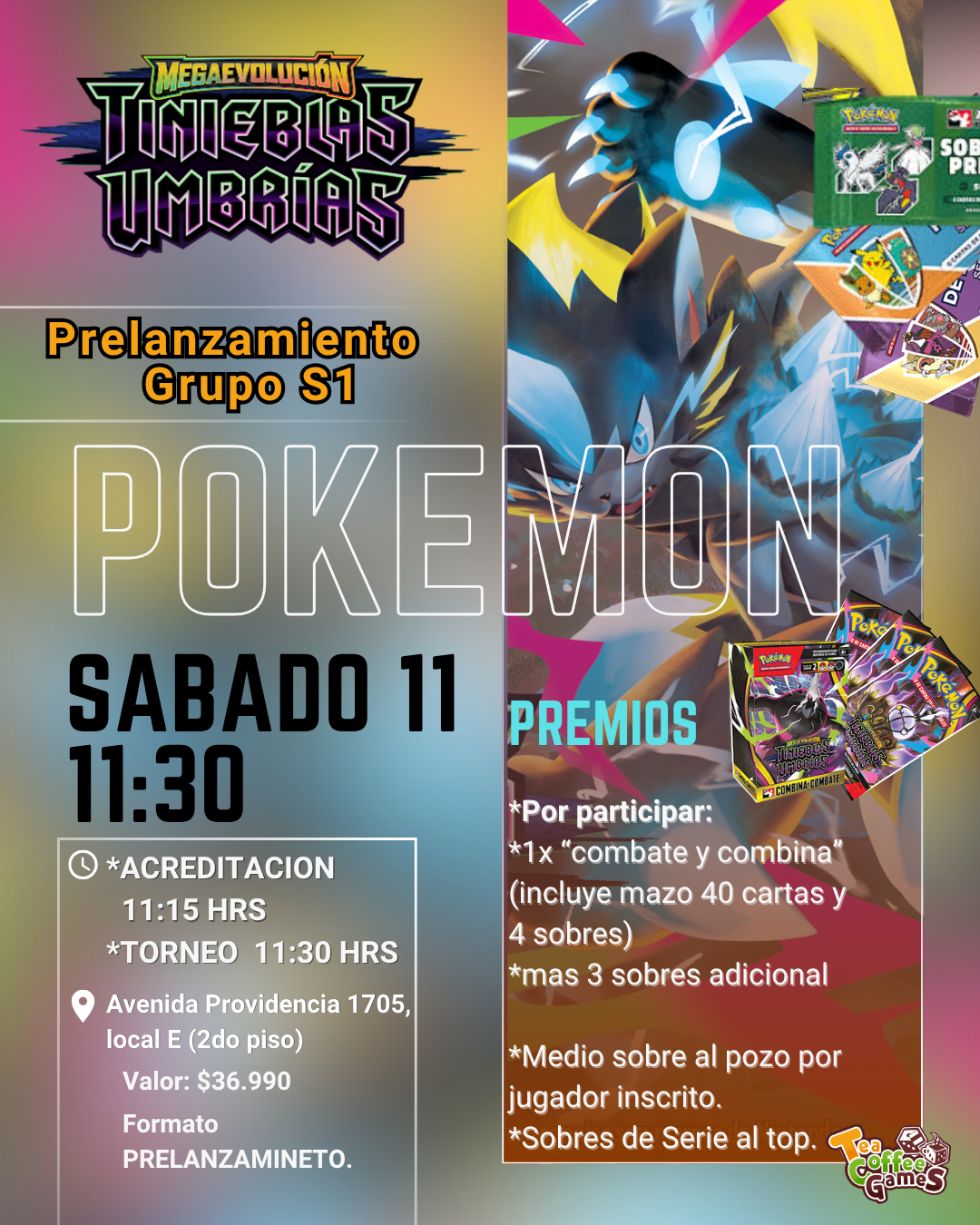 Prelanzamiento Tinieblas Umbrias Sabado 11 de Julio (elige entre los tres horarios)