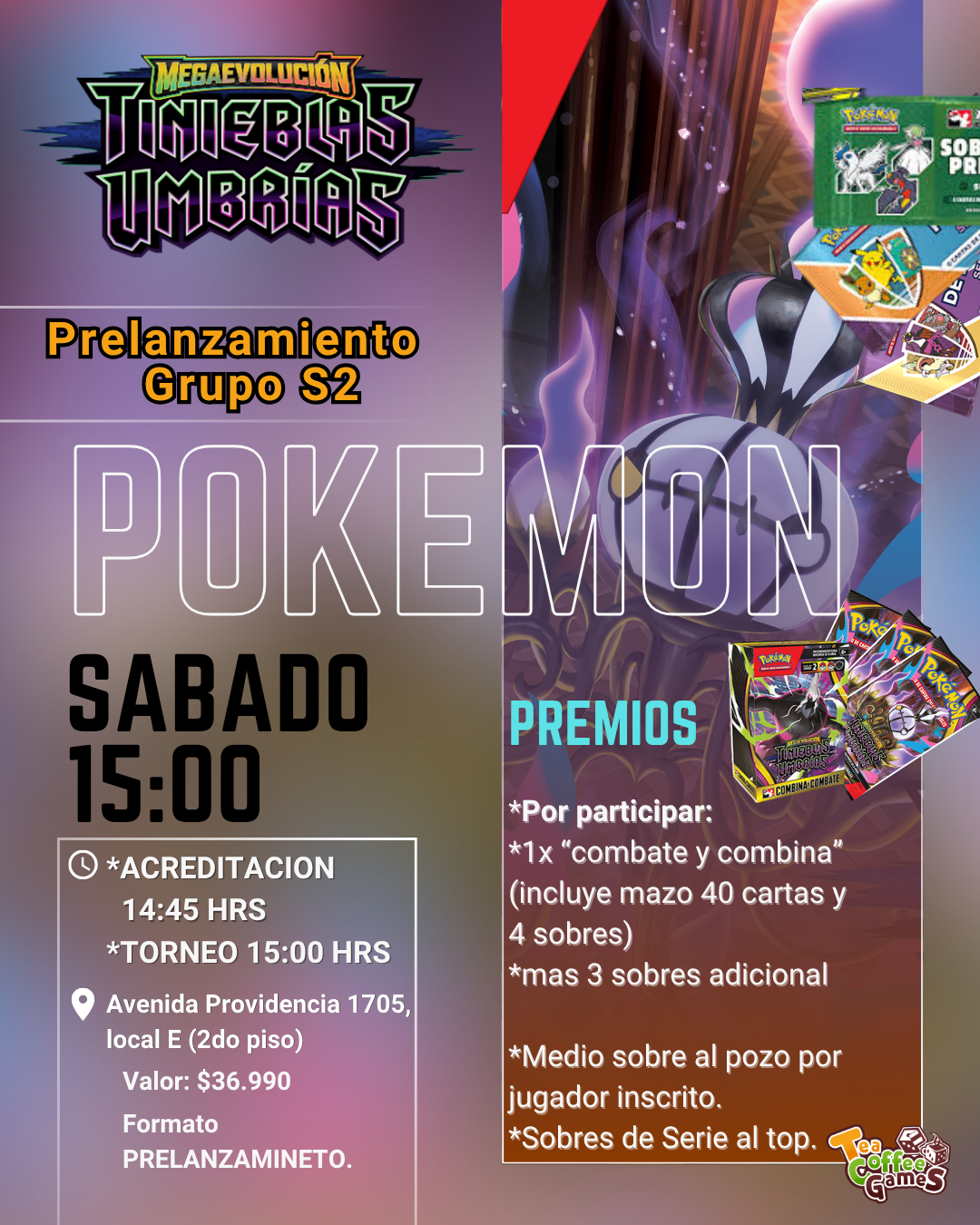 Prelanzamiento Tinieblas Umbrias Sabado 04 de Julio (elige entre los tres horarios)