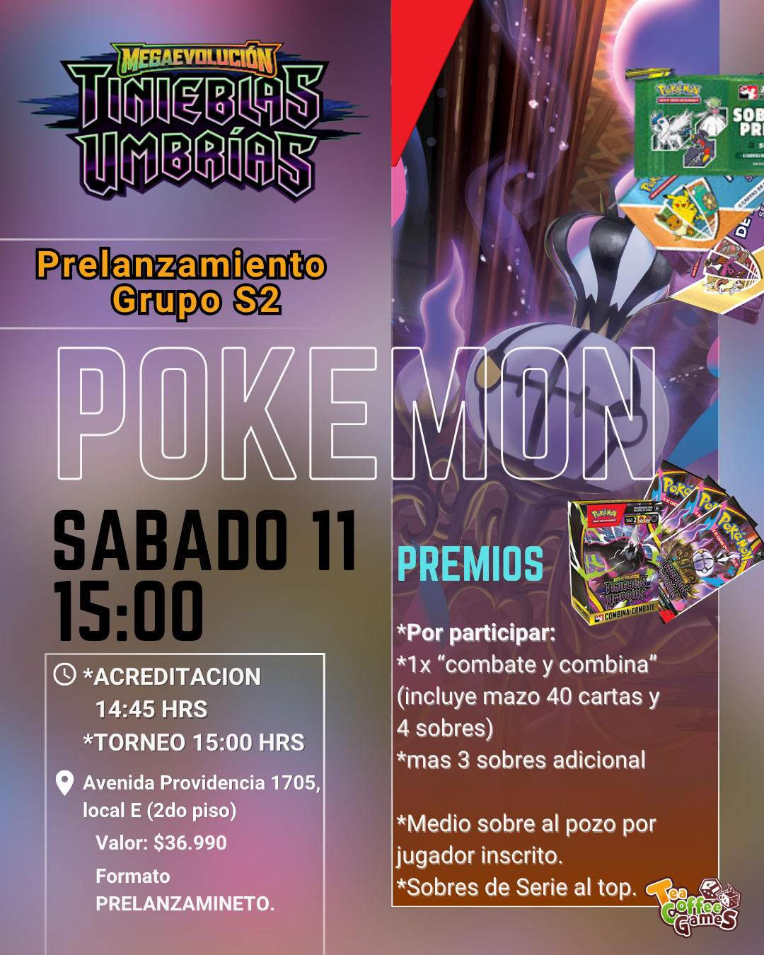 Prelanzamiento Tinieblas Umbrias Sabado 11 de Julio (elige entre los tres horarios)