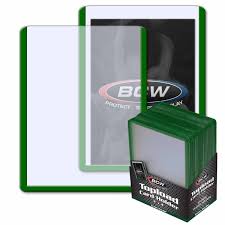 3x4 TopLoad Card Holder Green Border